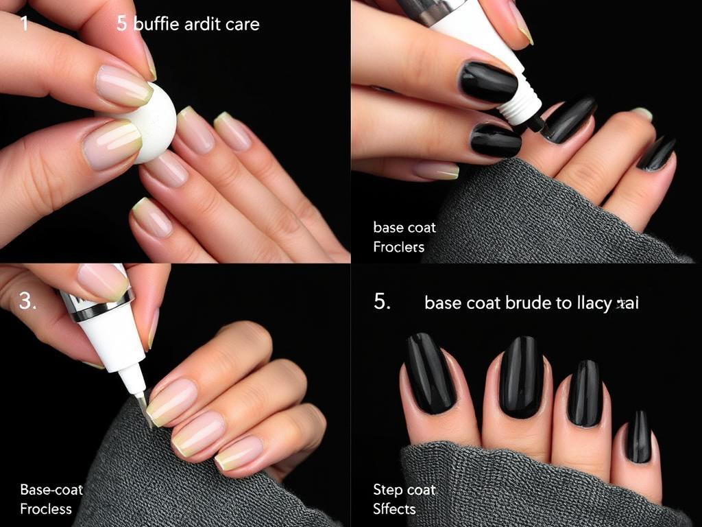 Przygotowanie płytki paznokcia pod manicure nude z czarnym